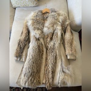 Coyote Fur and Leather Coat
